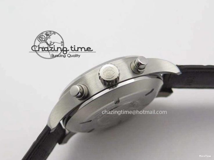 MIROTIME 0822 Cozy Pilot Chrono SS IW387802 V6F 1:1 Best Edition On Brown Leather Strap A 7323